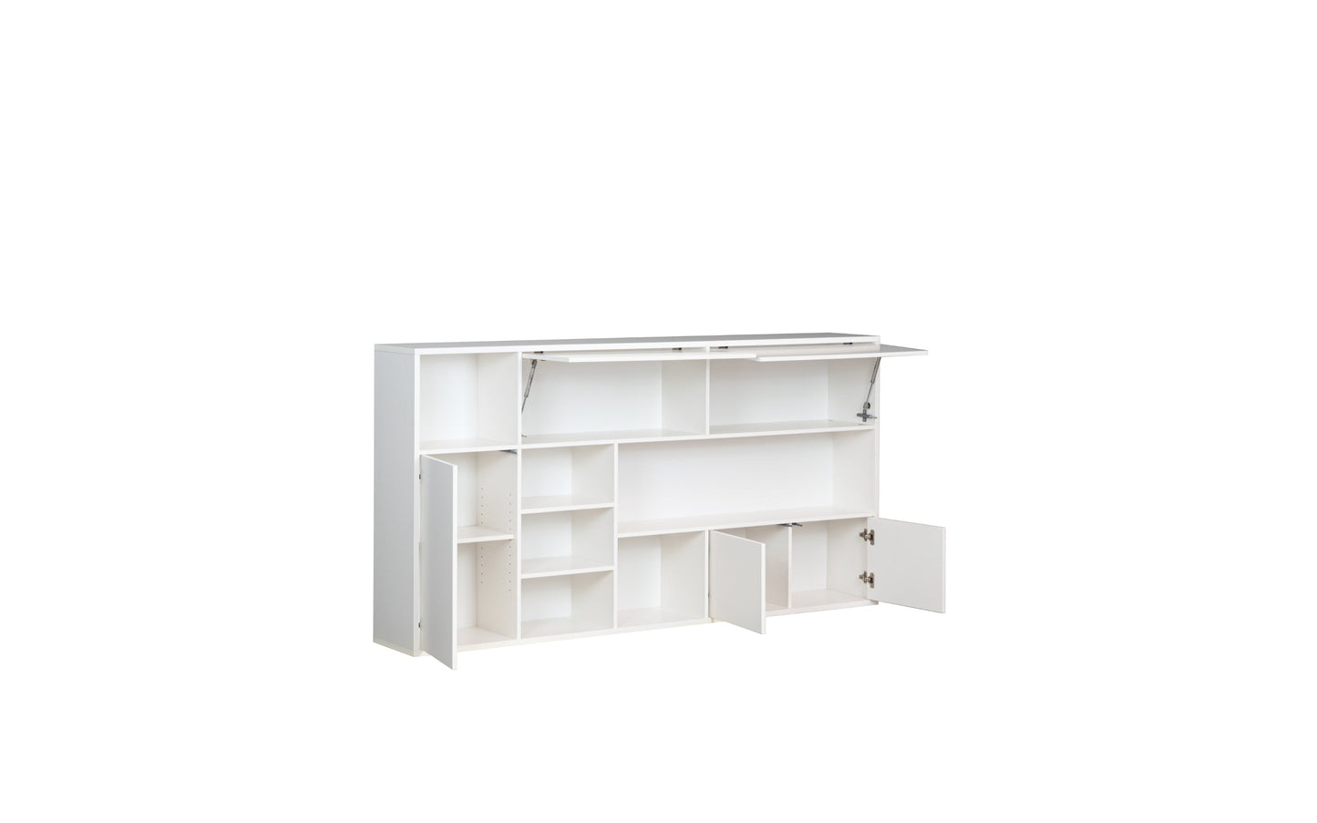 Customizable SLEEP BOX Murphy Bed Horizontal  Furniture Set White Matt 90 x 200 cm