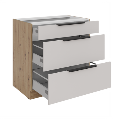 LE Solea Base Cabinet 80x82x52 cm– Cashmere / Artisan Oak