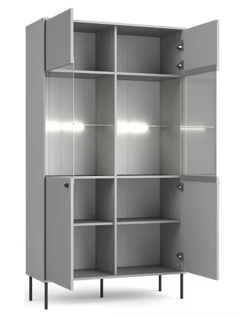 MO Iris 2-Door Display Cabinet – Grey