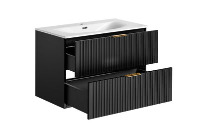 Adel Black Bathroom with High Cabinet Sky 120 cm SET-ADB B