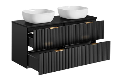 Adel Black Bathroom with High Cabinet Smile 120 cm SET-ADB B