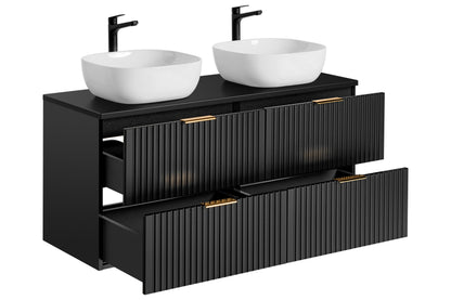 Adel Black Bathroom with High Cabinet Smile 120 cm SET-ADB B