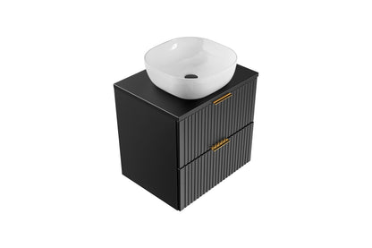 Adel Black Bathroom with High Cabinet Smile 60 cm SET-ADB B