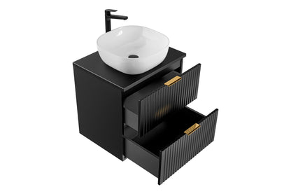 Adel Black Bathroom with High Cabinet Smile 60 cm SET-ADB B