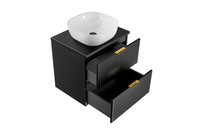 Adel Black Bathroom with High Cabinet Smile 60 cm SET-ADB B