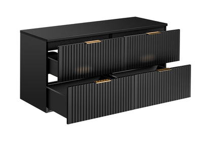 Adel Black Bathroom with High Cabinet Smile 120 cm SET-ADB B