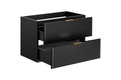 Adel Black Bathroom with High Cabinet Smile 80 cm SET-ADB B