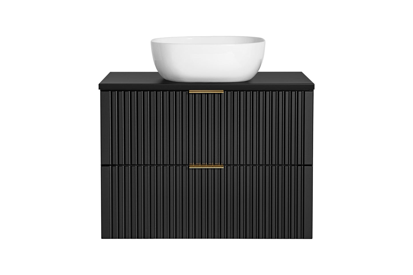 Adel Black Bathroom with High Cabinet Smile 80 cm SET-ADB B