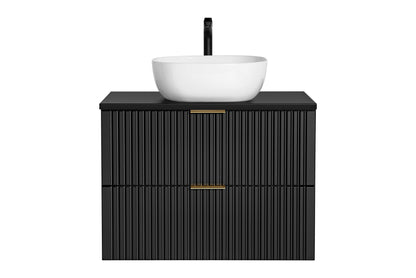 Adel Black Bathroom with High Cabinet Smile 80 cm SET-ADB B