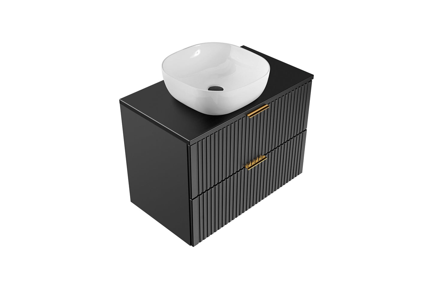 Adel Black Bathroom with High Cabinet Smile 80 cm SET-ADB B