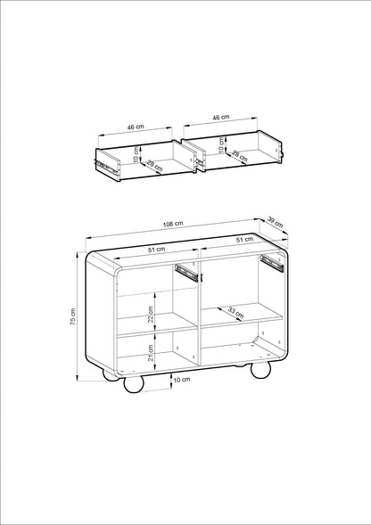 PI Albion Sideboard with Drawers – Cashmere KSZ108