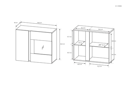 Lask ARCO Wall-Mounted Display Cabinet 96 – 96.5 x 40 x 82.5 cm – White