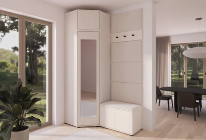 PK Bianco 18 Hallway Wardrobe Set - Upholstered Panels in Various Colours