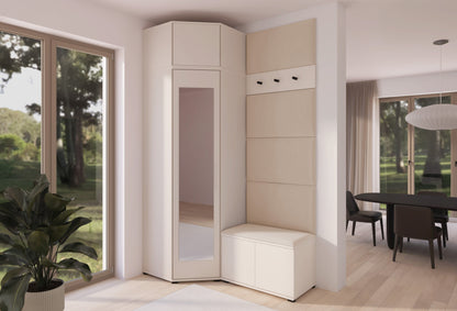 PK Bianco 18 Hallway Wardrobe Set - Upholstered Panels in Various Colours