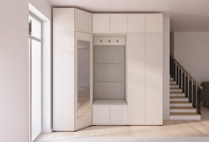PK Bianco 20 Hallway Wardrobe Set - Upholstered Panels in Various Colours