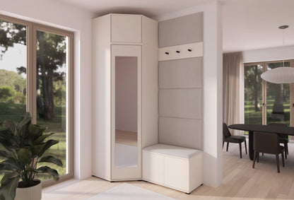 PK Bianco 18 Hallway Wardrobe Set - Upholstered Panels in Various Colours