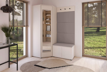 PK Bianco 17 Hallway Wardrobe Set - Upholstered Panels in Various Colours