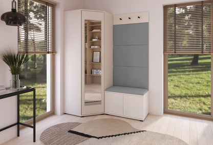 PK Bianco 17 Hallway Wardrobe Set - Upholstered Panels in Various Colours