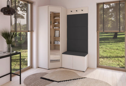 PK Bianco 17 Hallway Wardrobe Set - Upholstered Panels in Various Colours