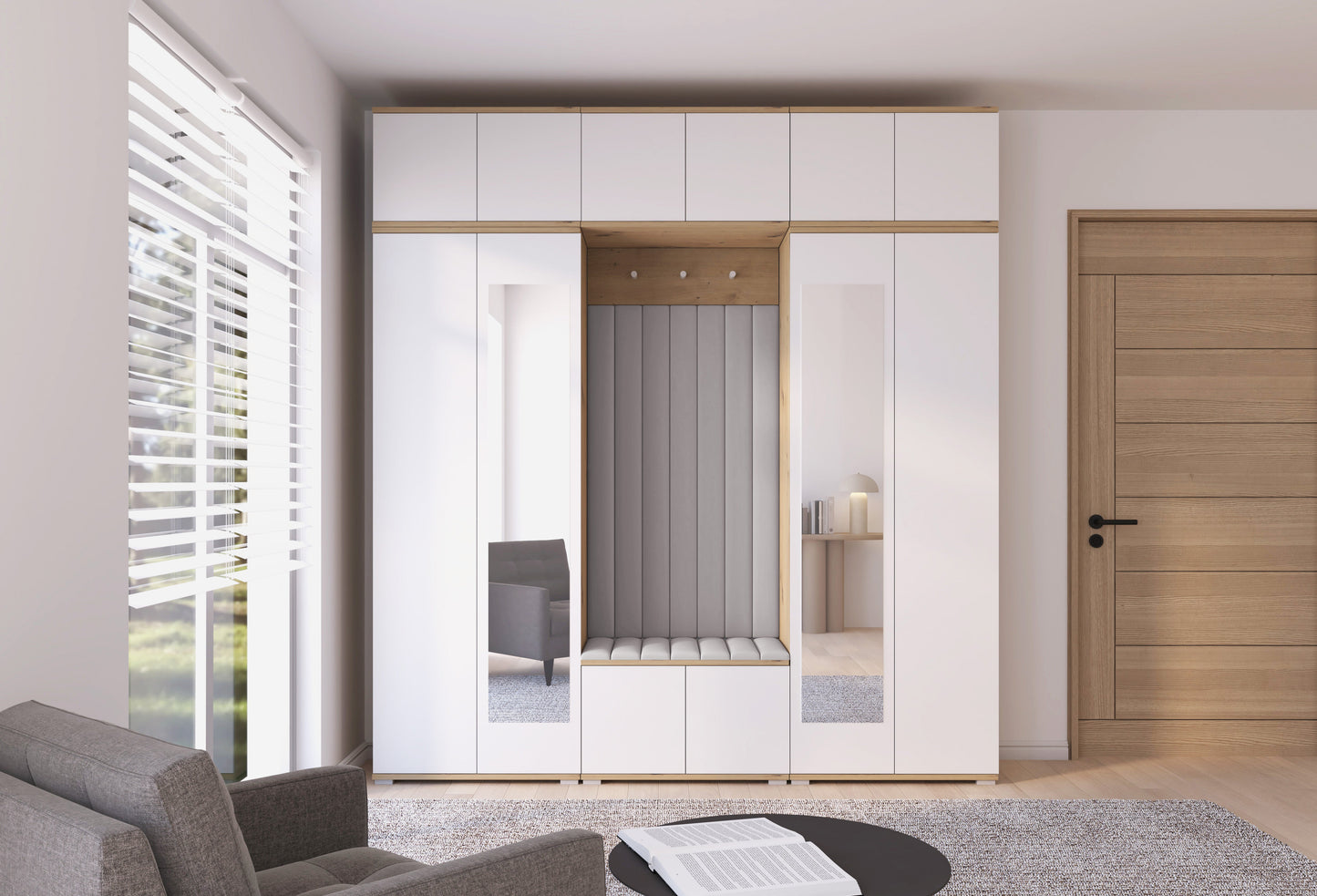 PK Sevilla 10 Hallway Wardrobe -Upholstered Panels in Various Colours