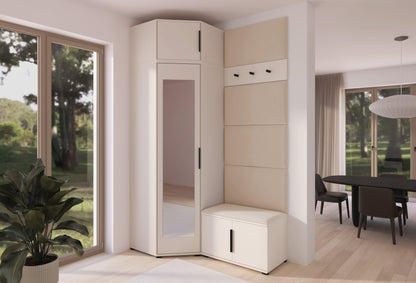 PK Bianco 18 Hallway Wardrobe Set - Upholstered Panels in Various Colours