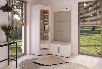 PK Bianco 17 Hallway Wardrobe Set - Upholstered Panels in Various Colours