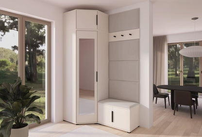 PK Bianco 18 Hallway Wardrobe Set - Upholstered Panels in Various Colours