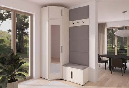 PK Bianco 18 Hallway Wardrobe Set - Upholstered Panels in Various Colours