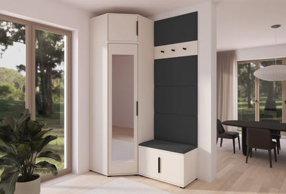 PK Bianco 18 Hallway Wardrobe Set - Upholstered Panels in Various Colours