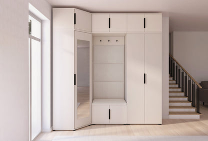 PK Bianco 20 Hallway Wardrobe Set - Upholstered Panels in Various Colours