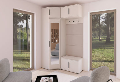 PK Bianco 19 Hallway Wardrobe Set - Upholstered Panels in Various Colours