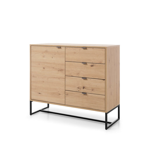 Amber Dresser 103 - Chest of Drawers with One Door and Three Drawers