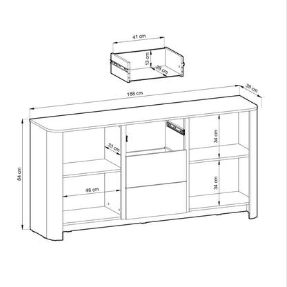 PI Bari Sideboard with Drawers – Cashmere