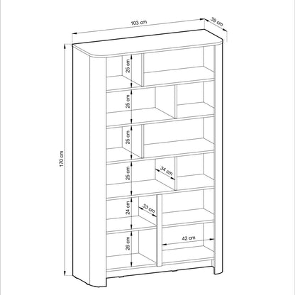PI Bari Bookcase – Cashmere Finish