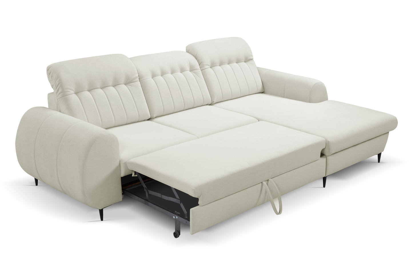Lask BIANCO Corner Sofa with Sleeping Function – 275 x 166 cm – Left or Right Configuration