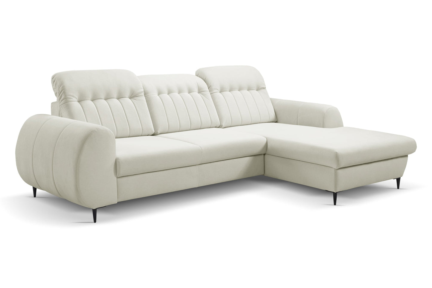 Lask BIANCO Corner Sofa with Sleeping Function – 275 x 166 cm – Left or Right Configuration