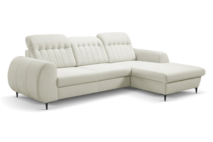Lask BIANCO Corner Sofa with Sleeping Function – 275 x 166 cm – Left or Right Configuration