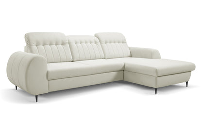 Lask BIANCO Corner Sofa with Sleeping Function – 275 x 166 cm – Left or Right Configuration
