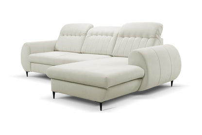 Lask BIANCO Corner Sofa with Sleeping Function – 275 x 166 cm – Left or Right Configuration
