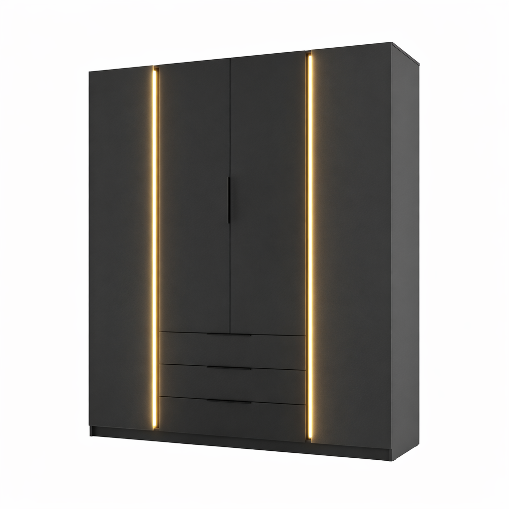 LE KAJA BL/BL 4F 3S Wardrobe