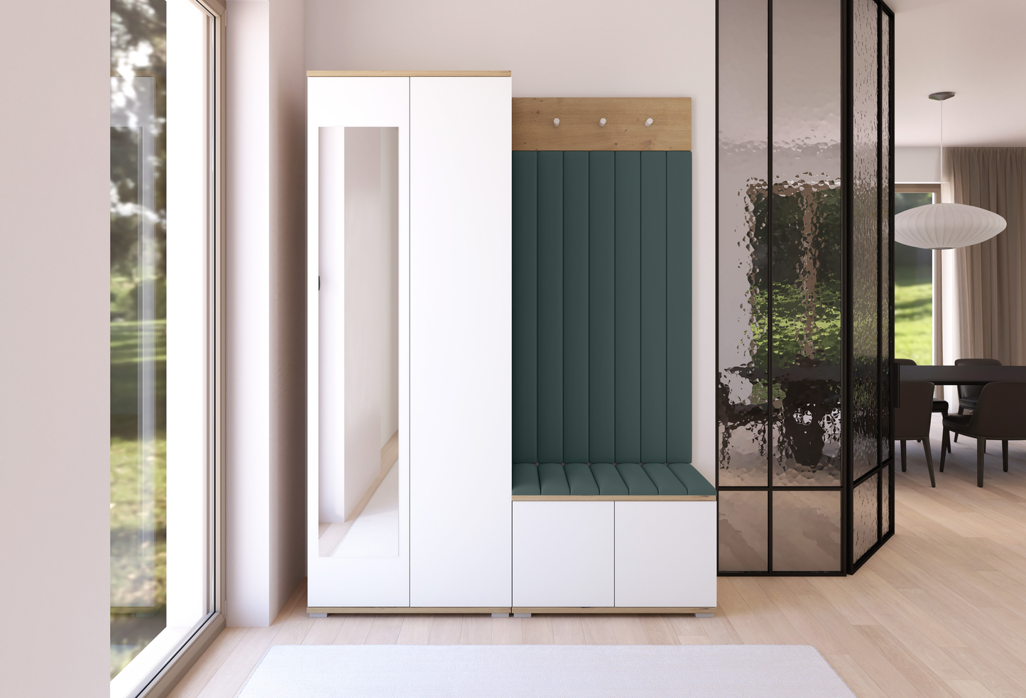 PK Sevilla 7 Hallway Wardrobe -Upholstered Panels in Various Colours