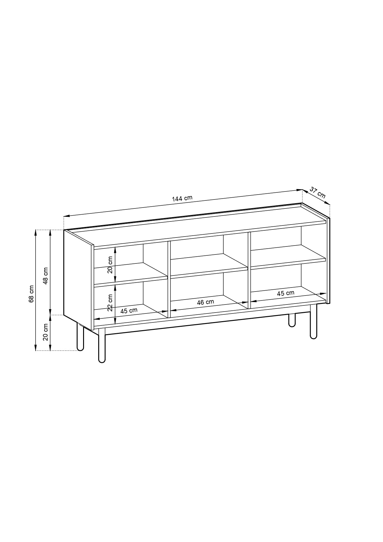 PI Boho K144/68 Sideboard – Riviera Oak