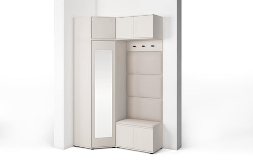 PK Bianco 19 Hallway Wardrobe Set - Upholstered Panels in Various Colours