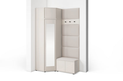 PK Bianco 18 Hallway Wardrobe Set - Upholstered Panels in Various Colours