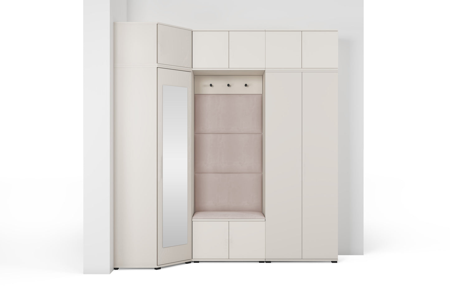 PK Bianco 20 Hallway Wardrobe Set - Upholstered Panels in Various Colours
