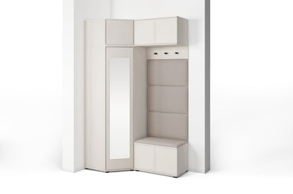 PK Bianco 19 Hallway Wardrobe Set - Upholstered Panels in Various Colours