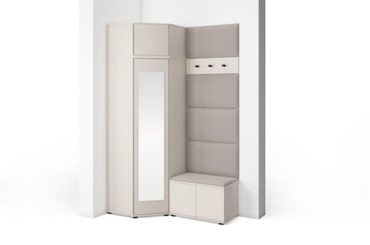 PK Bianco 18 Hallway Wardrobe Set - Upholstered Panels in Various Colours