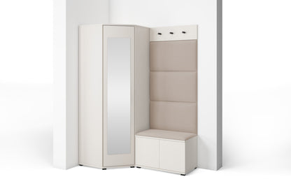 PK Bianco 17 Hallway Wardrobe Set - Upholstered Panels in Various Colours