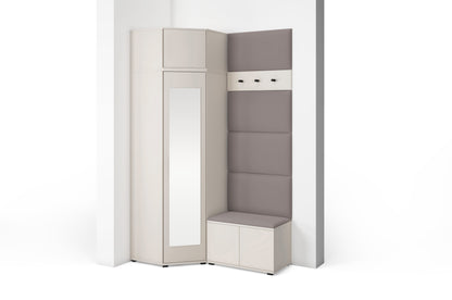 PK Bianco 18 Hallway Wardrobe Set - Upholstered Panels in Various Colours