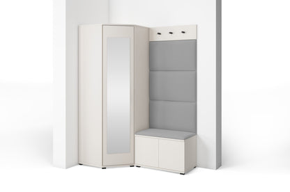 PK Bianco 17 Hallway Wardrobe Set - Upholstered Panels in Various Colours